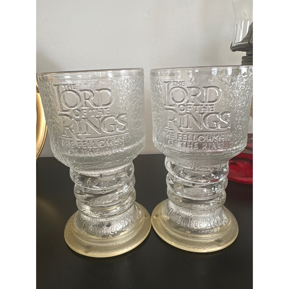 Vintage Lord of the Rings Burger King Light Up Goblets 2001 SET OF 2
